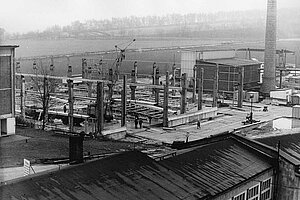 Bau der Halle im Jahr 1980