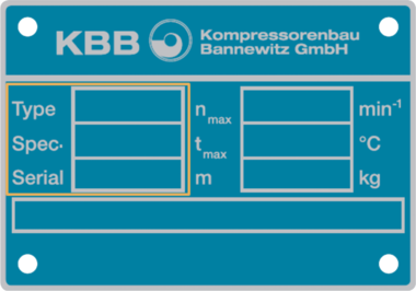 KBB Turbocharger Typenschild